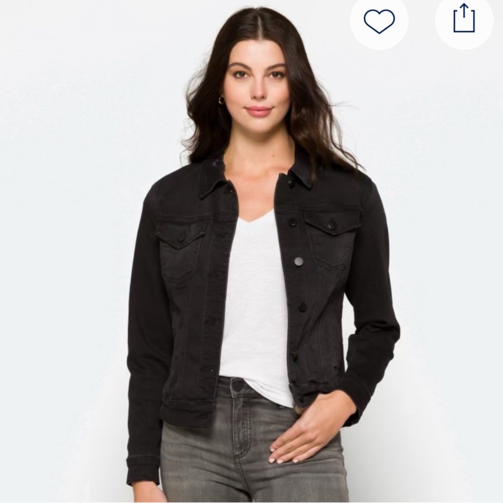 Stretch black denim jacket size small